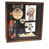 PUDEKO caja sombra memorial para perro, muestra huella y foto para recordar.