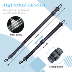 PUEENOD adjustable-tether adapts from 21 to 30 inches for all dogs