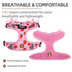 PUPTECK dog harness small side view demonstrates adjustable, growing-fit design.