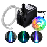 PULACO 160GPH pump LED light close-up highlights ambient water feature lighting