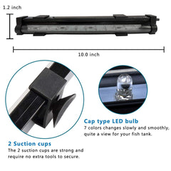 PULACO submersible LED bubble light providing underwater, steady illumination for fish.