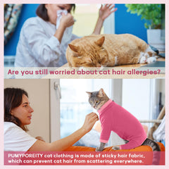 PUMYPOREITY cat recovery shirt covers four legs to prevent licking wounds.