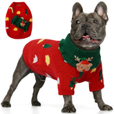 PUMYPOREITY French Bulldog sweater front view showing soft knit and snug fit.