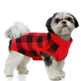 PUMYPOREITY classic plaid dog sweater back-knit texture for warmth and cozy comfort.
