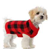 PUMYPOREITY classic plaid dog sweater front view keeps your dog warm on walks
