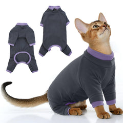 PUMYPOREITY sticky hair fabric showcased on a cat pajama reducing shedding.