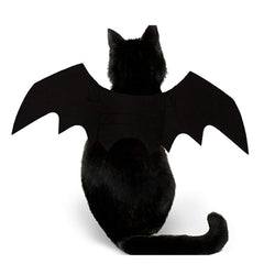 Puoyis puppy-cat bat wings closeup in black felt showing durable material.