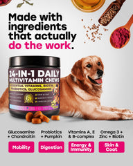 Pup Choice 24-in-1 beef-flavor chew close-up showing texture