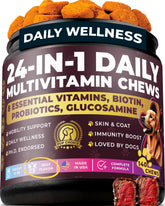 Pup Choice 24-in-1 packaging with beef-flavor chews for daily wellness