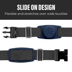 Pup Culture AirTag holder in multiple colors on a collar.