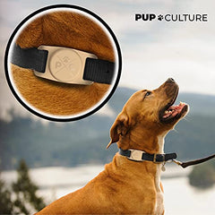 Durable shell of Pup Culture AirTag Dog Collar Holder protecting AirTag