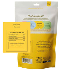 Pupford banana-chip crunch close-up highlighting crisp texture for training rewards.