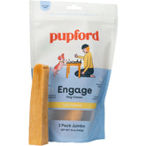 Pupford Yak Chews packaging shows a 3-pack jumbo for long-lasting dog chews