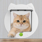PUPIHOM cat door white front view for interior doors enabling easy pet access.