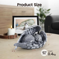 PUPIHOM cat memorial stone angel wings design offers a comforting outdoor memory.