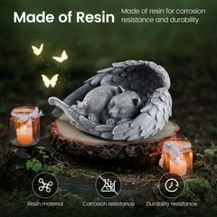 PUPIHOM cat memorial stone weatherproof resin withstands rain and sun for lasting tribute.
