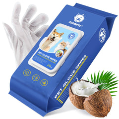 PUPMATE glove wipes pack for no rinse grooming on the go