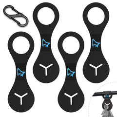 PuppyDoggy poop bag holder on leash for hands-free walks.