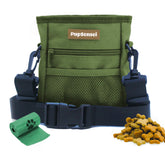 PupSensei dog treat pouch in army green shows durable oxford for long-lasting training