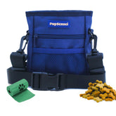 PupSensei dog treat pouch front view in navy, ready for training sessions.