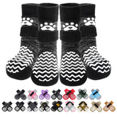 PUPTECK anti-slip dog socks pair providing indoor traction for slick floors