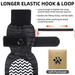 PUPTECK dog socks on wooden floor demonstrating improved traction and grip