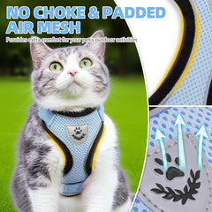 PUPTECK reflective strips on sky blue harness improve night visibility
