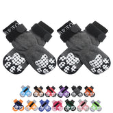 PUPTECK anti-slip dog socks side grip pattern improves traction on hardwood floors