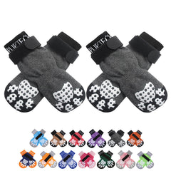 PUPTECK anti-slip dog socks side grip pattern improves traction on hardwood floors