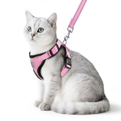 PUPTECK cat harness close-up, escape-proof design with breathable mesh for comfort.