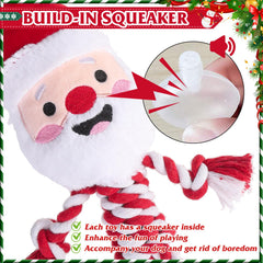 PUPTECK bone-shaped plush squeaky toy for durable chewing fun
