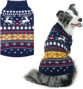 PUPTECK Christmas dog sweater front view showing warm knit for festive outings