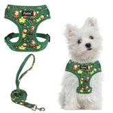 PUPTECK Christmas small dog harness side view for comfortable daily walks