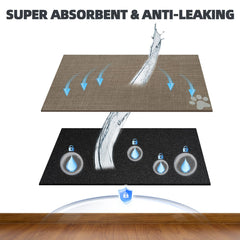 PUPTECK mat is easy to clean and dries quickly after spills.