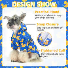 PUPTECK raincoat built-in harness with D-ring for easy leash attachment.