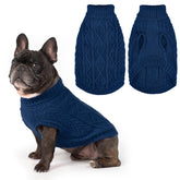 PUPTECK dog sweater front view shows cozy warmth on chilly walks.