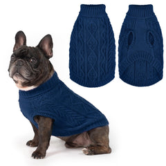 PUPTECK dog sweater front view shows cozy warmth on chilly walks.