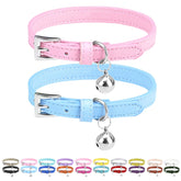 PUPTECK soft leather cat collar pink in daily wear scenario