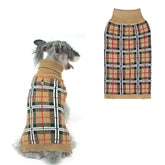 PUPTECK suéter para perro grande con plaid clásico, ideal para paseos invernales.