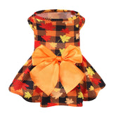 PUPTECK vestido-cuadros hoja-arce XS para otoño