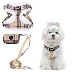 PUPTECK dog harness close-up showing plush lining for winter warmth.
