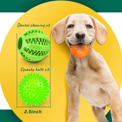 PUPTILY squeaky ball dog toy pack adds auditory cue to reduce boredom