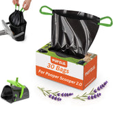 Pupzle dog pooper scooper with 40-inch handle for easy yard pickup
