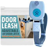 Purrboss Door Leash side view demonstrates simple cat access reducing dog interference.