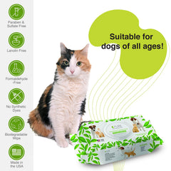 Pure and Natural Pet grooming wipes on-the-go use shows convenient, on-demand pet care