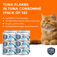 Pure Cravings tuna consommé texture close-up showing glossy fish flakes