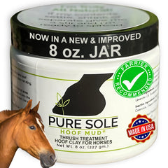 Pure Sole Hoof Clay application on hoof shows even coverage for targeted care.
