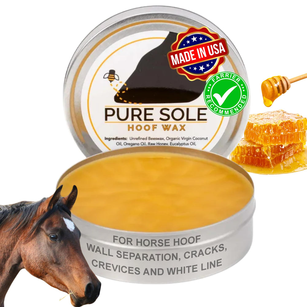 Pure Sole Hoof Wax tube ready for crack sealing and hoof protection.