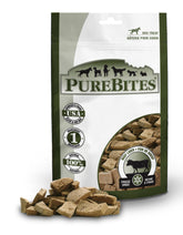 PureBites Beef Liver front packaging highlights 1-ingredient formula for dogs.
