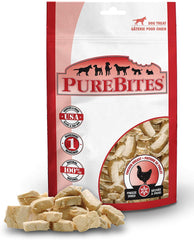 PureBites chicken breast freeze-dried treat tray highlights crisp texture and aroma for training rewards.